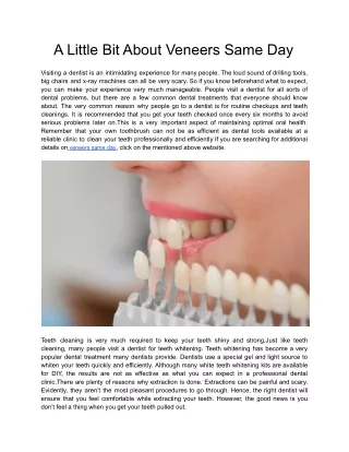 a little bit about veneers same day