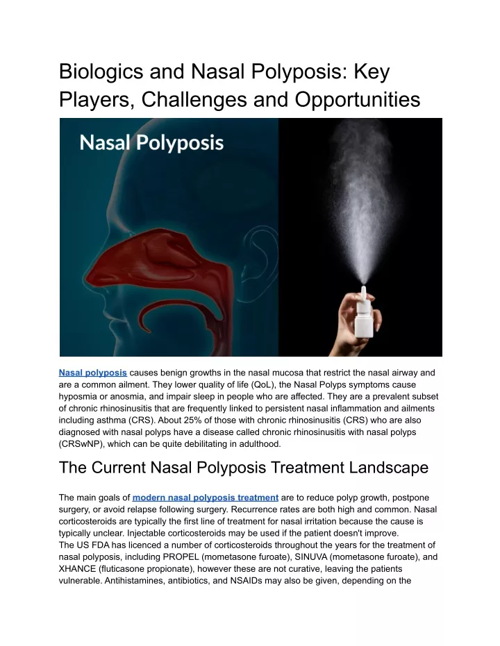 biologics and nasal polyposis key players