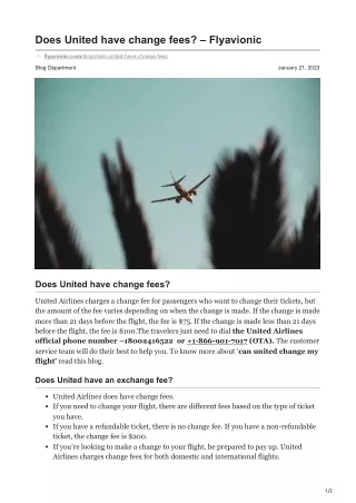 Does United have change fees?