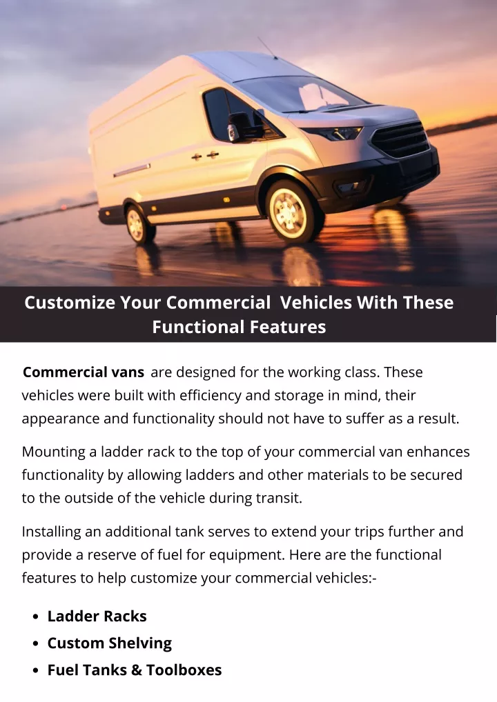 customize your commercial vehicles with these