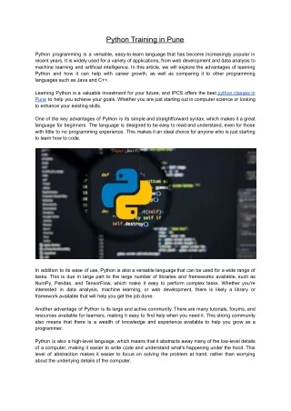 Python 2-Python Training in Pune