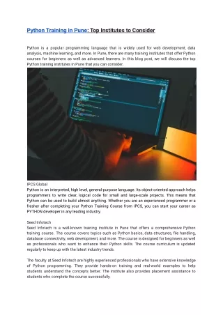 Python Training in Pune_ Top Institutes to Consider