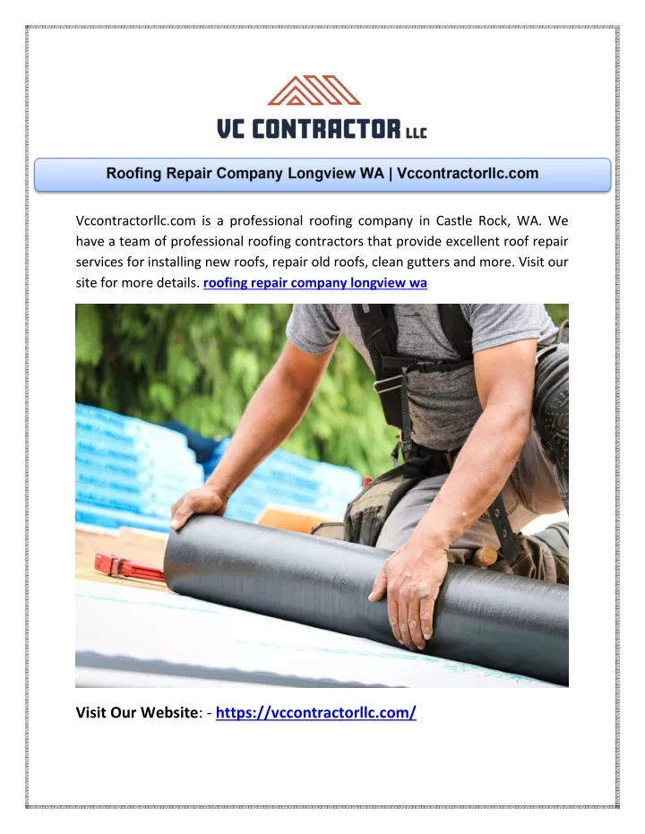 vccontractorllc com is a professional roofing