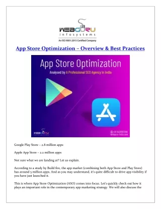 app store optimization overview best practices