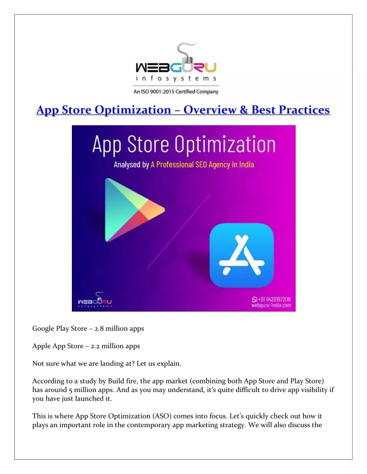 app store optimization overview best practices