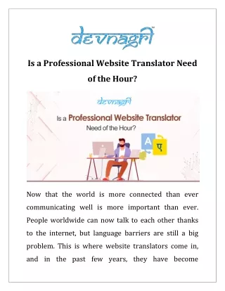 is a professional website translator need