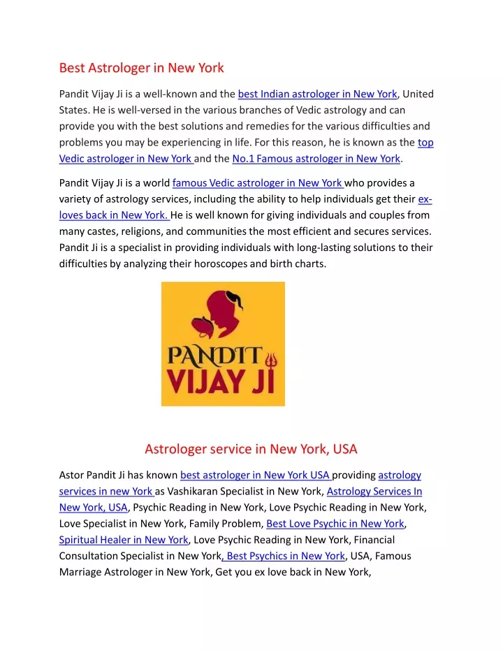 best astrologer in new york pandit vijay