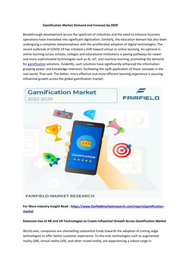 gamification market demand and forecast by 2029