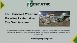 _The Household Waste and Recycling  Centre What You Need to Know