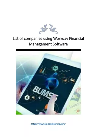 List of companies using Workday Financial Management Software