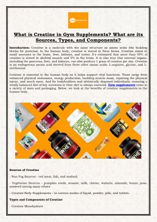 what is creatine in gym supplements what