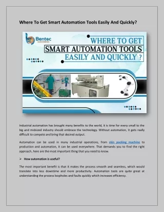 Where To Get Smart Automation Tools Easily And Quickly?