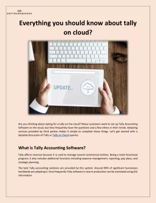 Everything you should know about tally on cloud