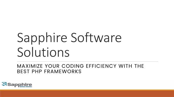 sapphire software solutions