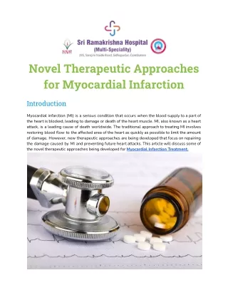 Novel Therapeutic Approaches for Myocardial Infarction