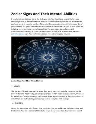 zodiac signs and their mental abilities
