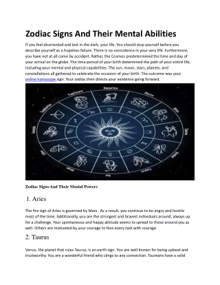 zodiac signs and their mental abilities