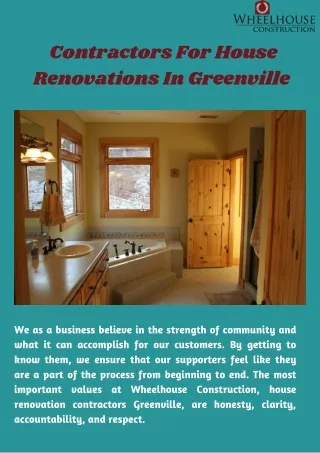 Contractors For House Renovations In Greenville