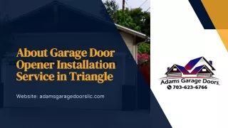 About Garage Door Opener Installation Service in Triangle