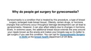 Why do people get surgery for gynecomastia