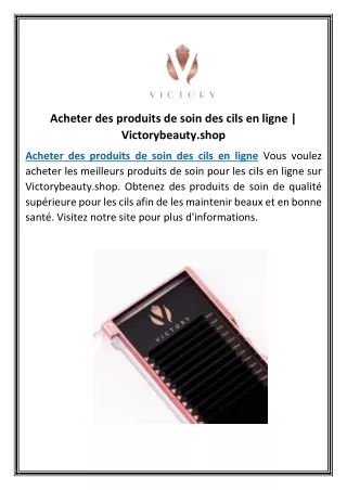 Acheter des produits de soin des cils en ligne | Victorybeauty.shop