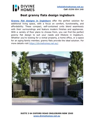Best granny flats design ingleburn