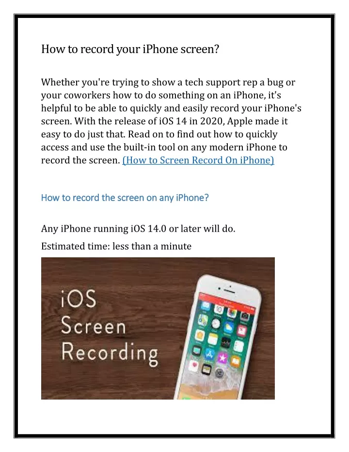 how to record your iphone screen