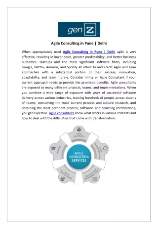 Agile Consulting in Pune and Delhi