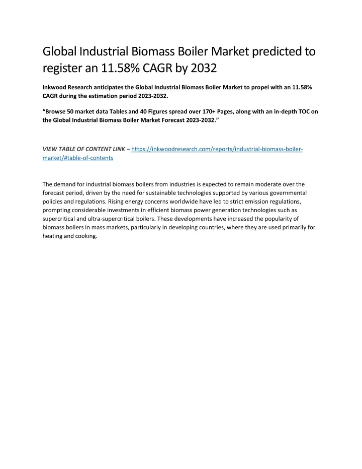 global industrial biomass boiler market predicted