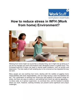 how to reduce stress in wfh work from home
