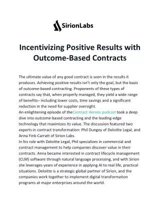 Incentivizing Positive Results with Outcome-Based Contracts