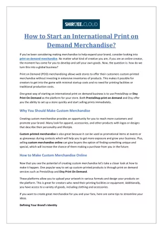 how to start an international print on demand
