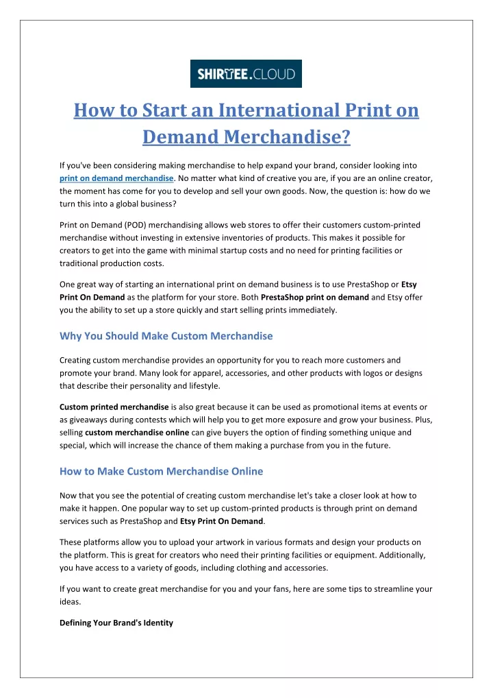 how to start an international print on demand