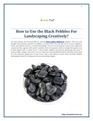 How to Use the Black Pebbles For Landscaping Creatively?