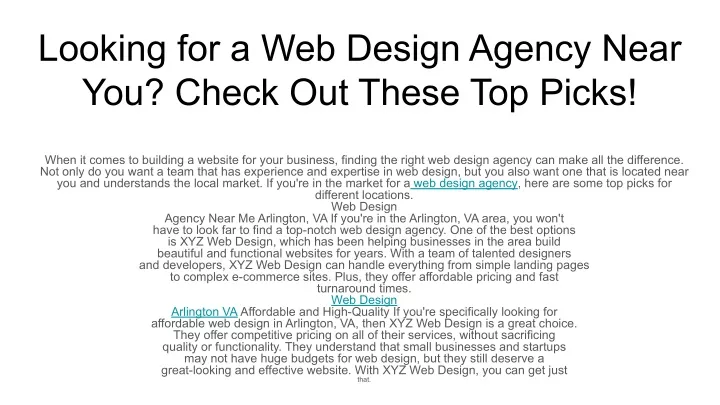 looking for a web design agency near you check