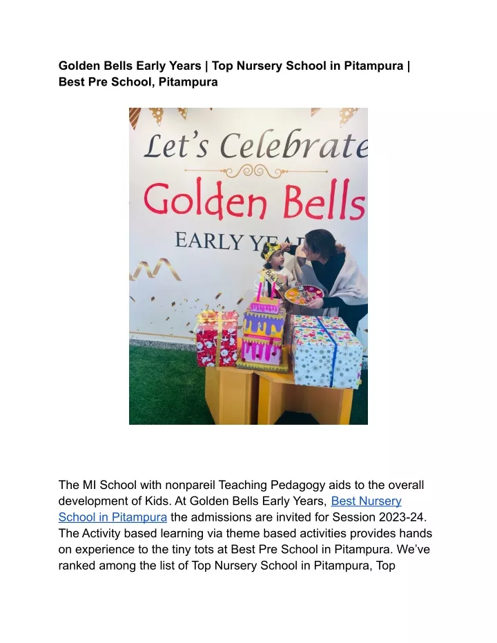 golden bells early years top nursery school