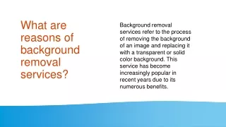 what are reasons of background removal services