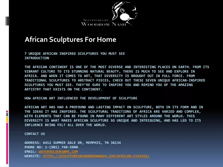 african sculptures for home