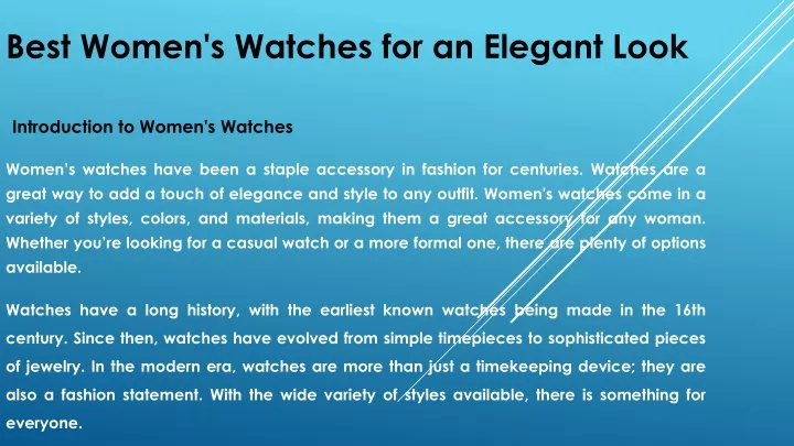best women s w atches for an elegant look
