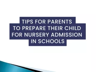 Tips for Parents to Prepare their Child for Nursery Admission in Schools - DPS School