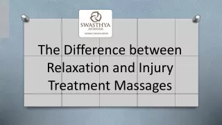 The Difference between Relaxation and Injury Treatment Massages
