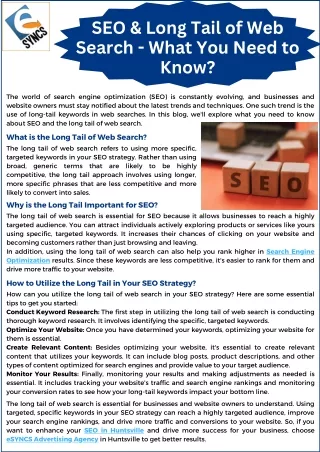 SEO & Long Tail of Web Search - What You Need to Know?