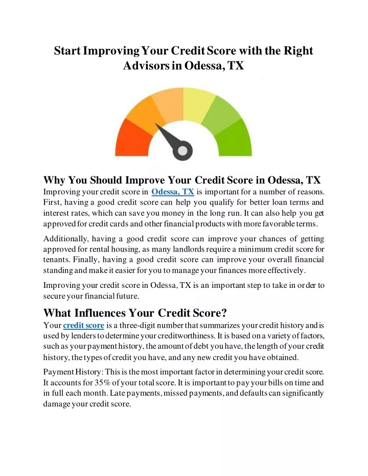 start improving your credit score with the right