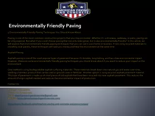 environmentally friendly paving