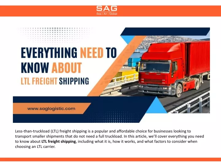 less than truckload ltl freight shipping