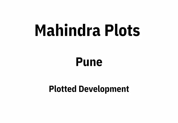 mahindra plots