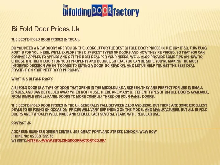 bi fold door prices uk