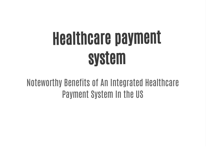 healthcare payment system