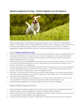 digestive supplements for dogs