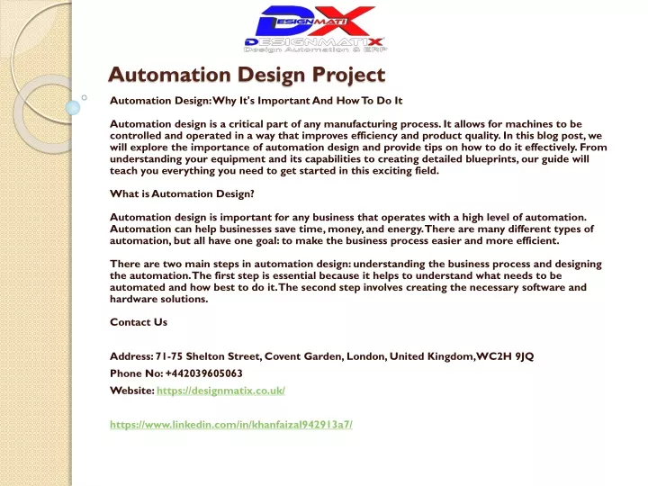 automation design project